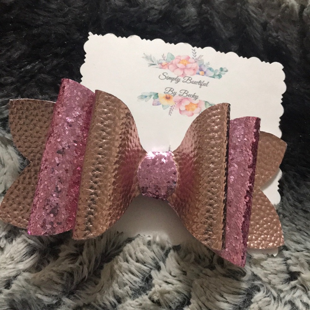 Rose Gold handmade boutique hairbow